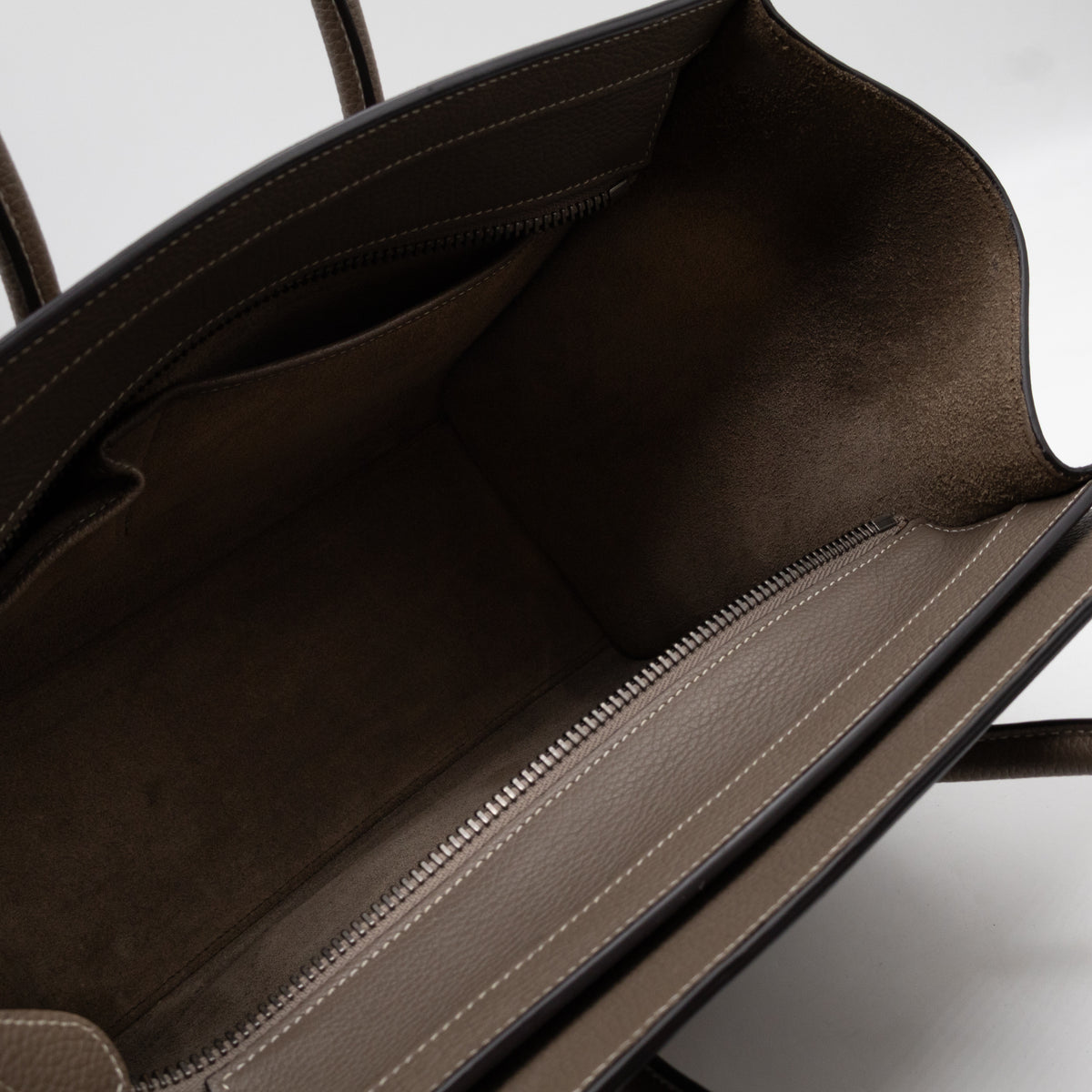 Micro Luggage Grey Leather