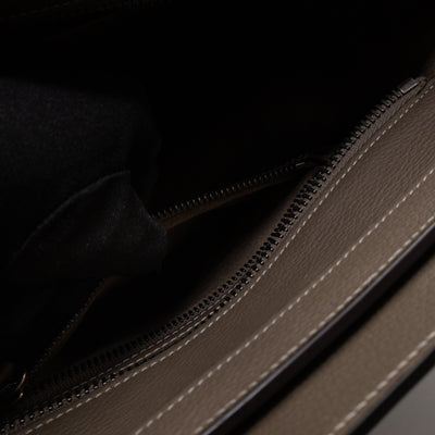 Micro Luggage Grey Leather