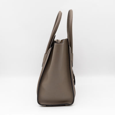 Micro Luggage Grey Leather