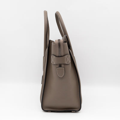 Micro Luggage Grey Leather