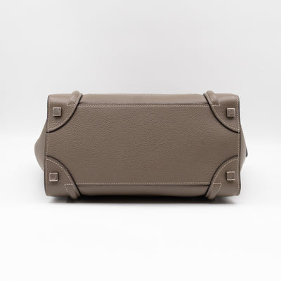 Micro Luggage Grey Leather