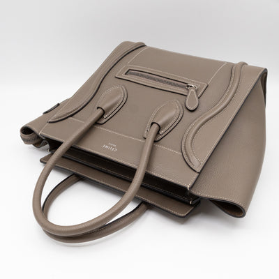 Micro Luggage Grey Leather