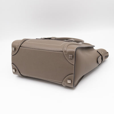 Micro Luggage Grey Leather