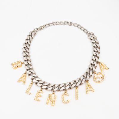 Gucci x Balenciaga Script Choker Silver & Gold