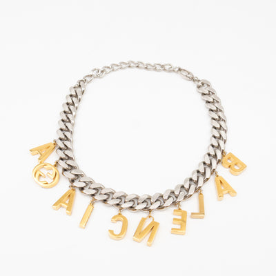 Gucci x Balenciaga Script Choker Silver & Gold