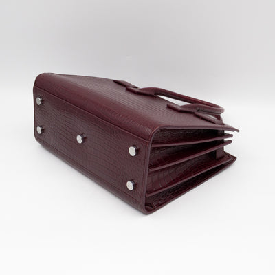 Sac de Jour Baby Burgundy Croc Embossed Leather