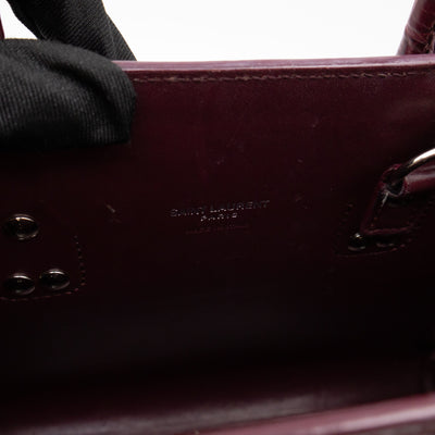 Sac de Jour Baby Burgundy Croc Embossed Leather
