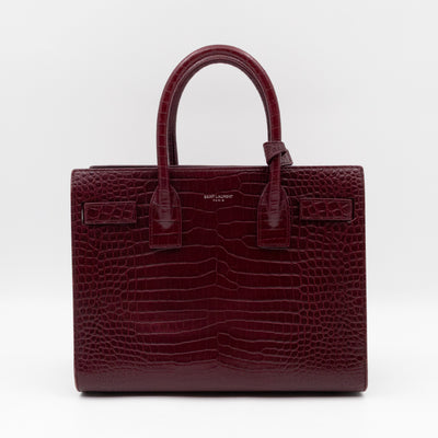 Sac de Jour Baby Burgundy Croc Embossed Leather
