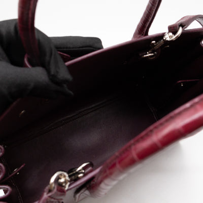 Sac de Jour Baby Burgundy Croc Embossed Leather