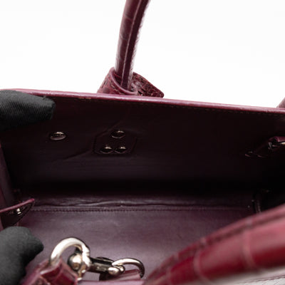 Sac de Jour Baby Burgundy Croc Embossed Leather