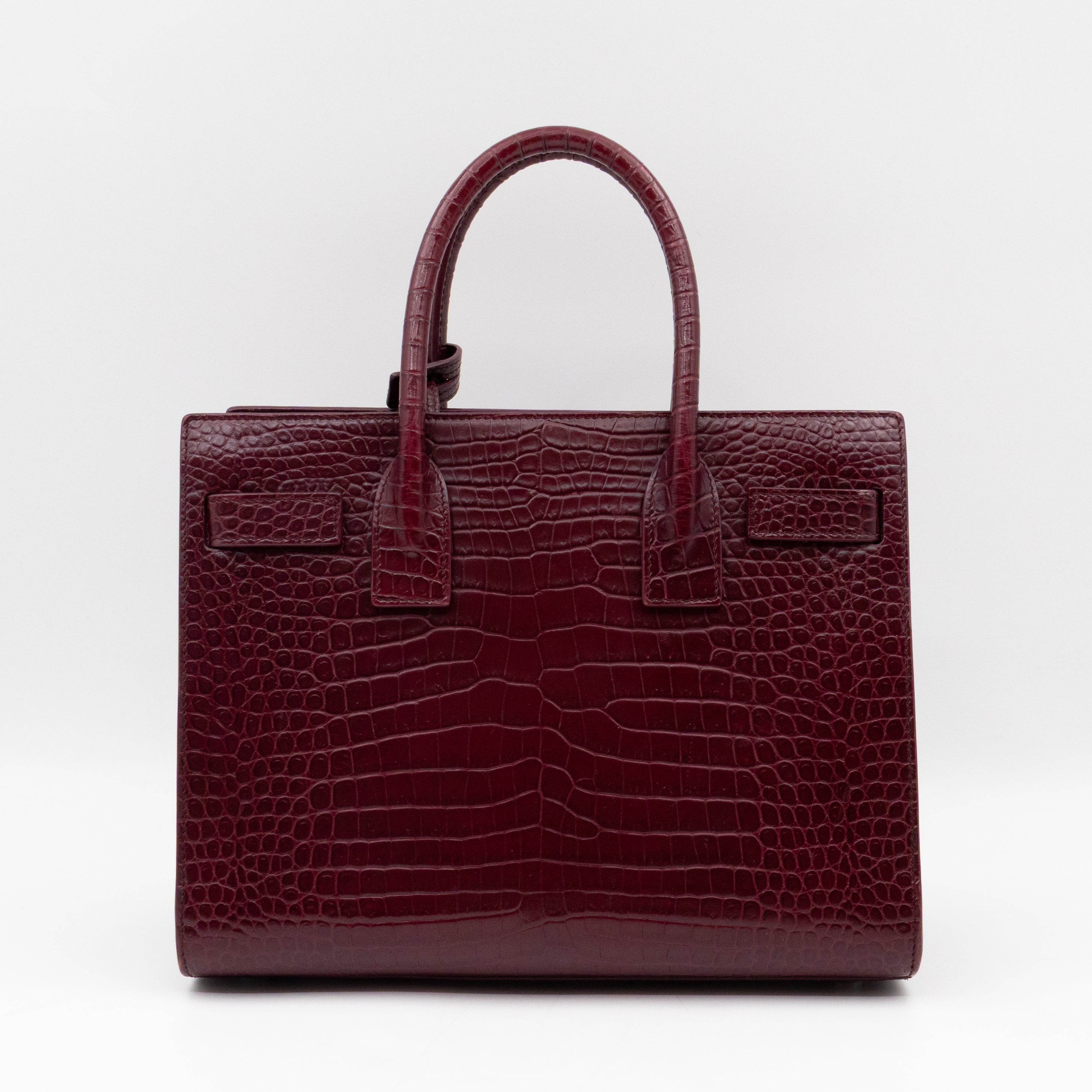 Sac de Jour Baby Burgundy Croc Embossed Leather