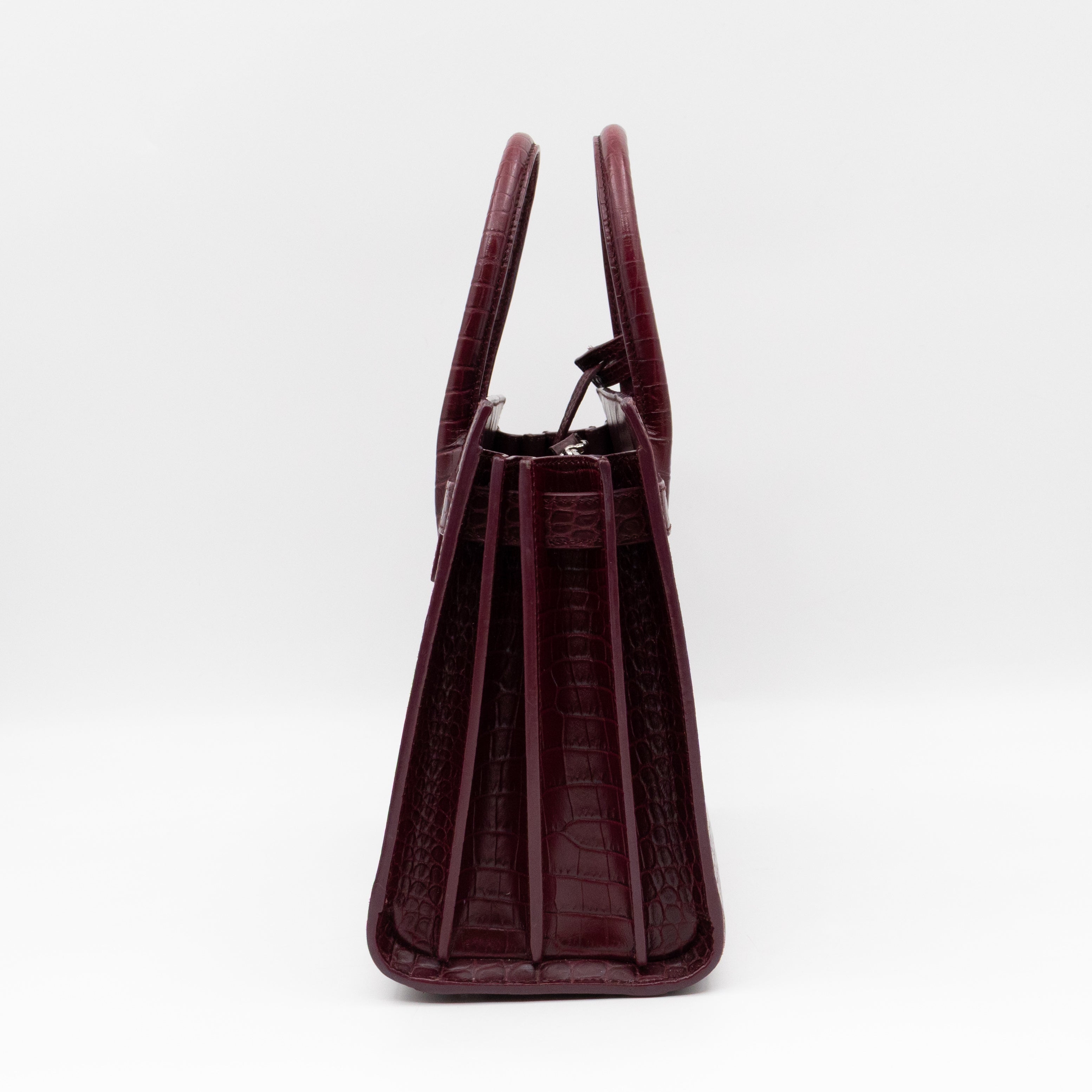 Sac de Jour Baby Burgundy Croc Embossed Leather