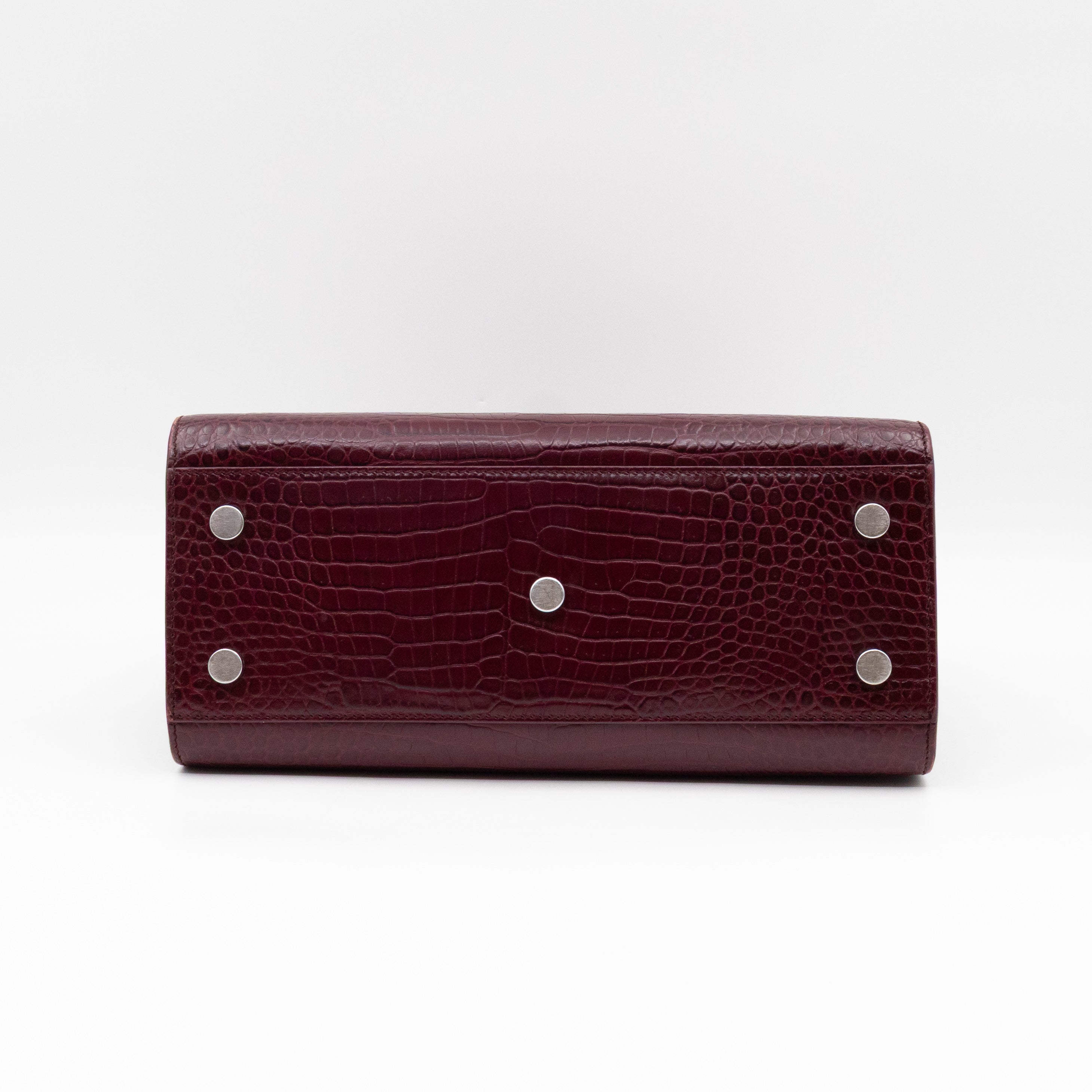 Sac de Jour Baby Burgundy Croc Embossed Leather