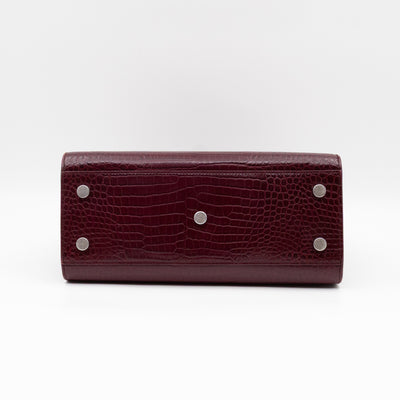 Sac de Jour Baby Burgundy Croc Embossed Leather
