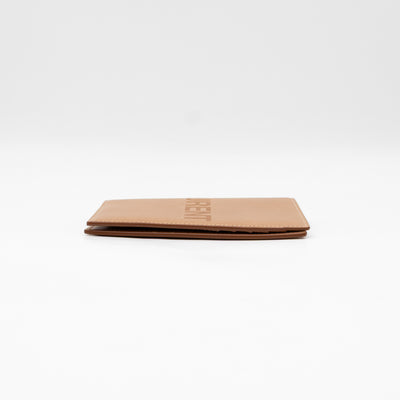 Logo Passport Cover Beige Leather