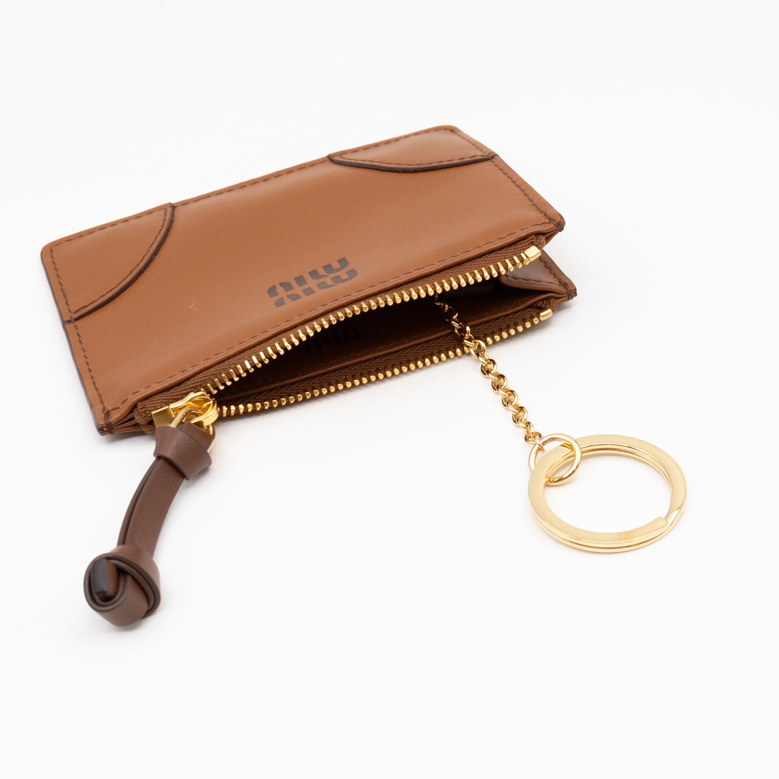 Card Key Holder Cognac Leather