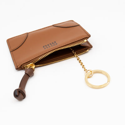 Card Key Holder Cognac Leather