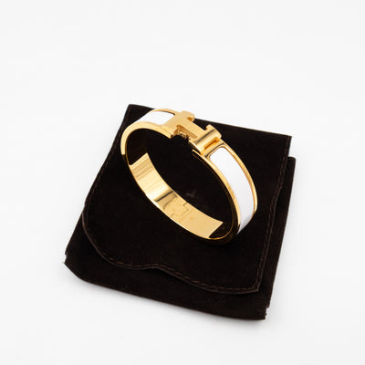 Clic H Bracelet PM White & Gold