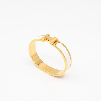 Clic H Bracelet PM White & Gold