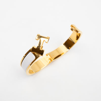 Clic H Bracelet PM White & Gold