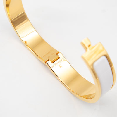 Clic H Bracelet PM White & Gold