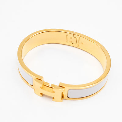 Clic H Bracelet PM White & Gold