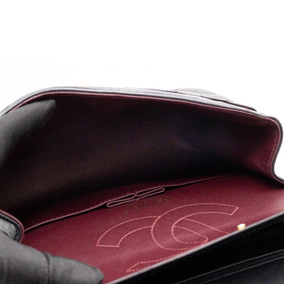 2.55 Reissue 225 Double Flap Bag Chevron Black Leather
