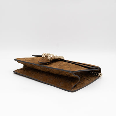 Dionysus Small GG Brown Suede Leather