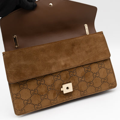 Dionysus Small GG Brown Suede Leather