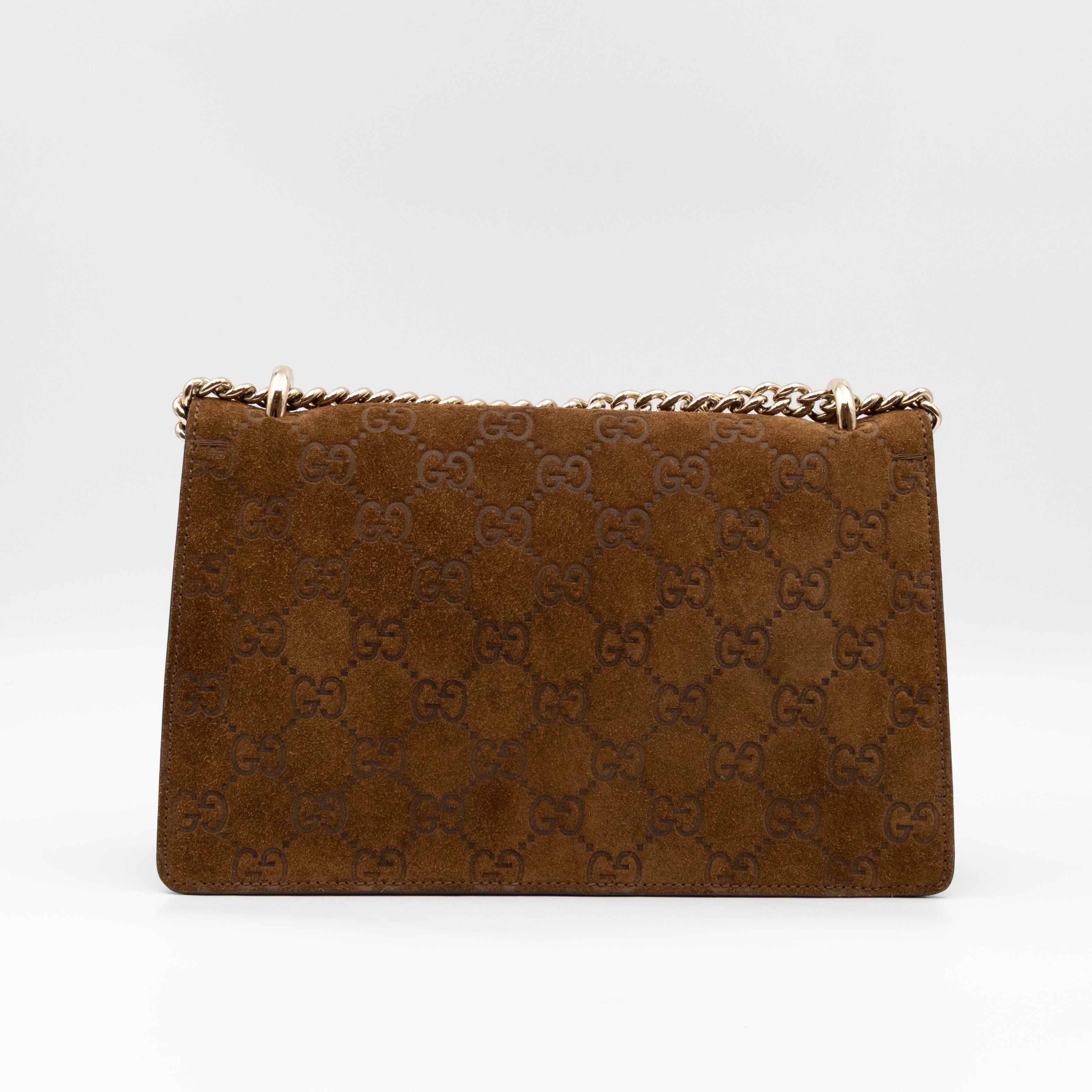 Dionysus Small GG Brown Suede Leather