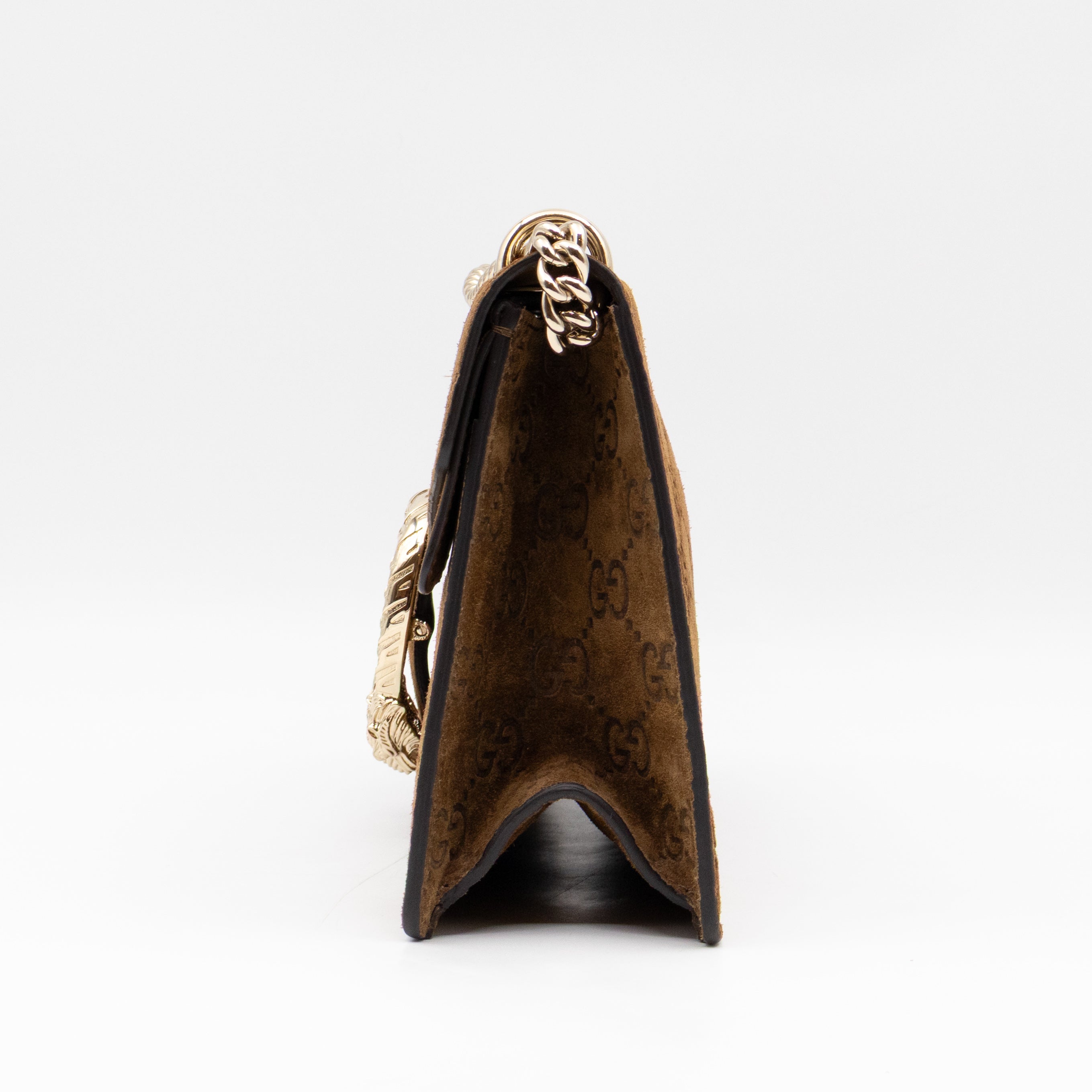 Dionysus Small GG Brown Suede Leather