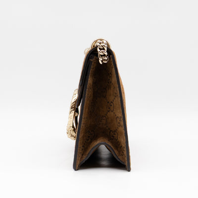 Dionysus Small GG Brown Suede Leather