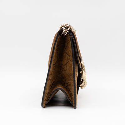 Dionysus Small GG Brown Suede Leather