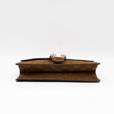 Dionysus Small GG Brown Suede Leather