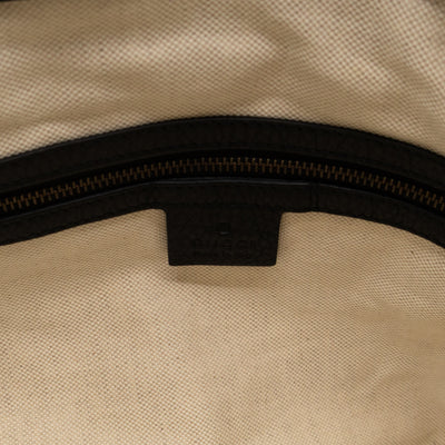 GG Ride Medium Top Handle Tote Bag Black Pebbled Calfskin Leather