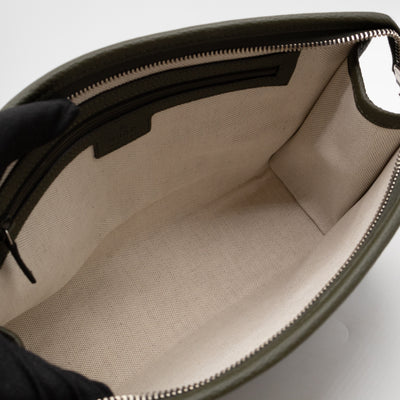 Jumbo GG Pouch Green Leather