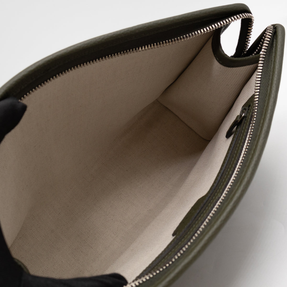 Jumbo GG Pouch Green Leather