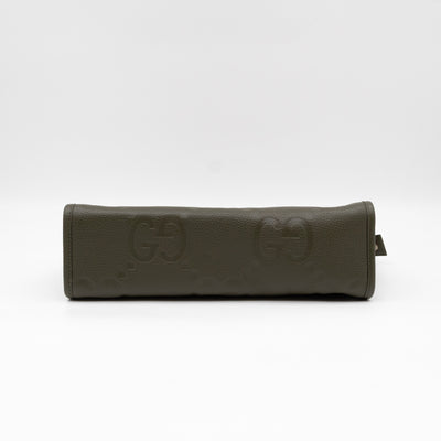Jumbo GG Pouch Green Leather