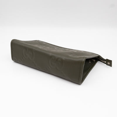 Jumbo GG Pouch Green Leather