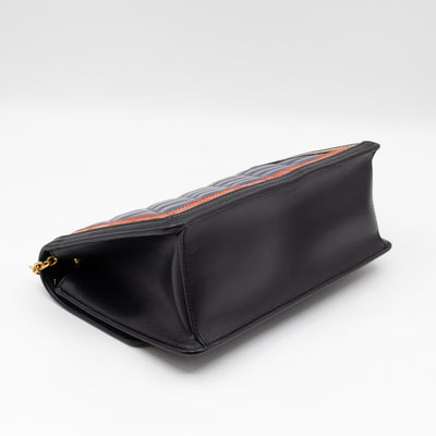 Darley Shoulder Bag Black & Elephant Grey Leather