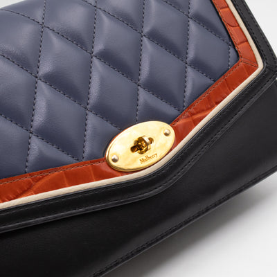 Darley Shoulder Bag Black & Elephant Grey Leather
