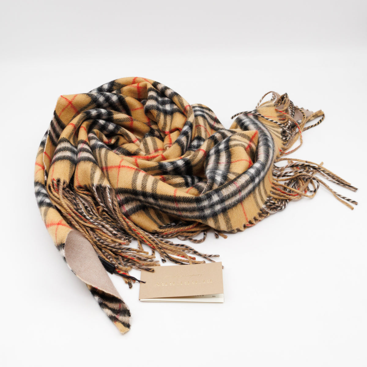 Cashmere Muffler Sandstone Vintage Check