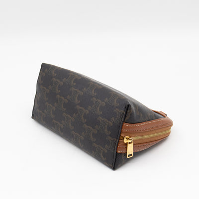 Clutch on Chain Triomphe Canvas Brown