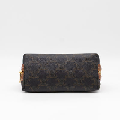 Clutch on Chain Triomphe Canvas Brown