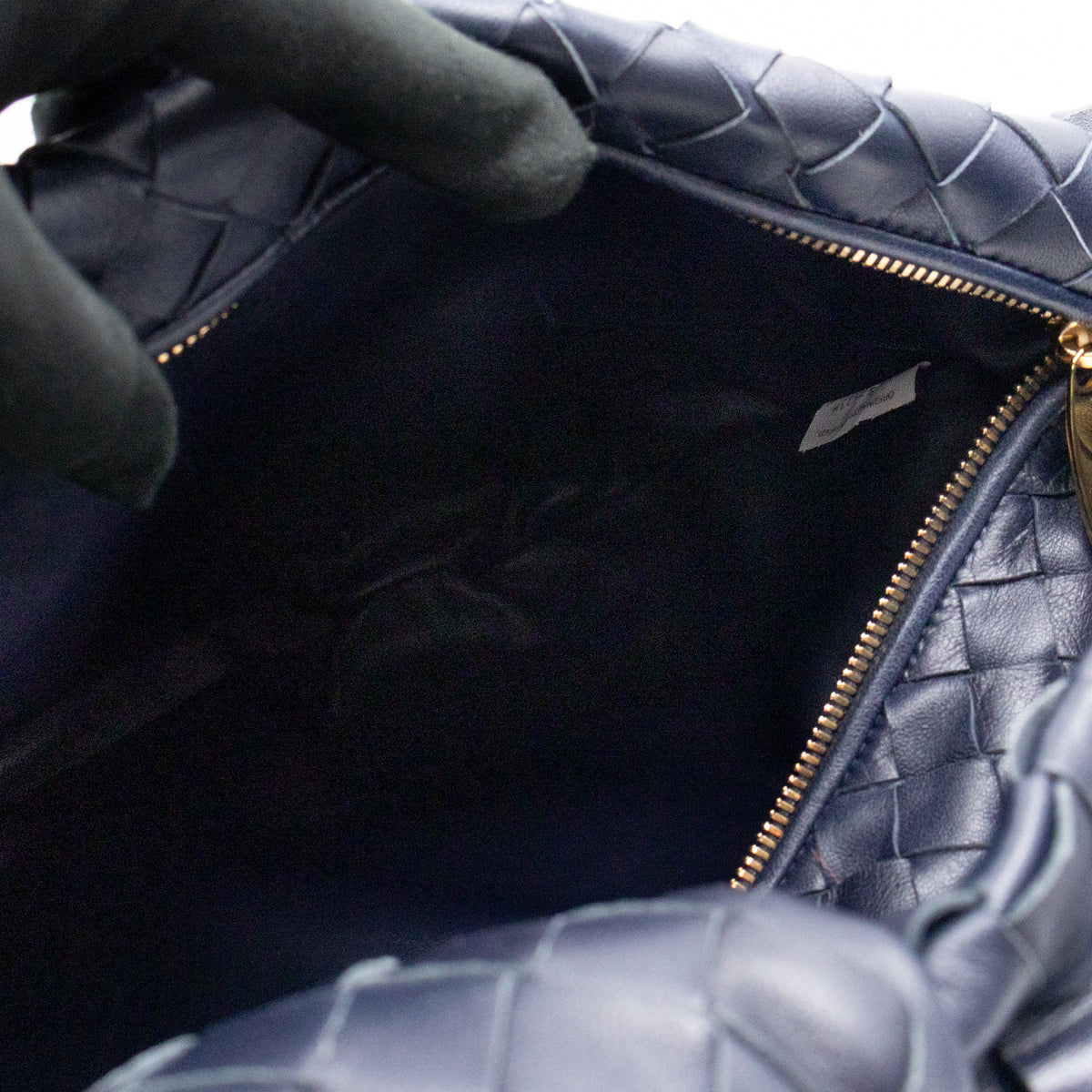 Jodie Small Intrecciato Leather Navy