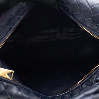 Jodie Small Intrecciato Leather Navy