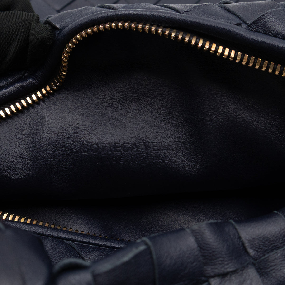 Jodie Small Intrecciato Leather Navy