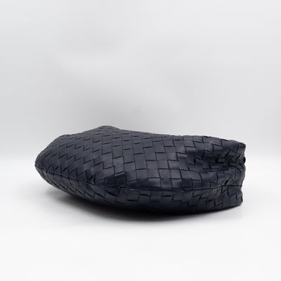 Jodie Small Intrecciato Leather Navy