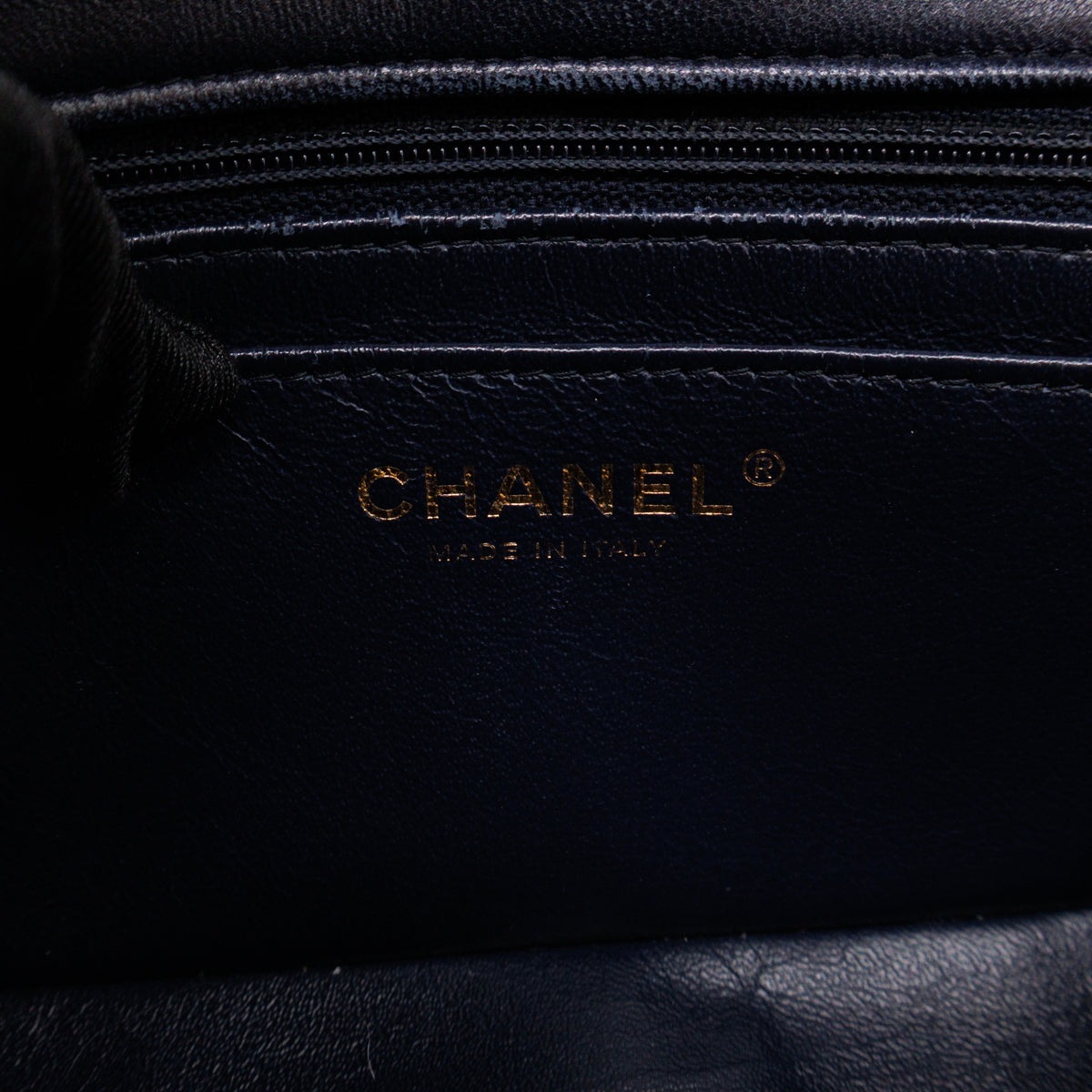 Classic Single Flap Mini Rectangular Navy Lambskin Leather