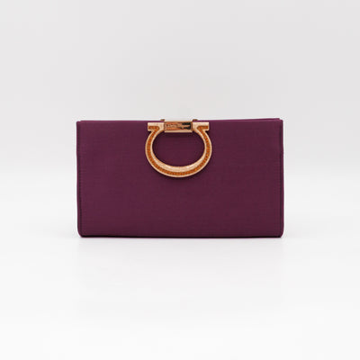 Musa Gancini Clutch with Chain Amethyst Satin